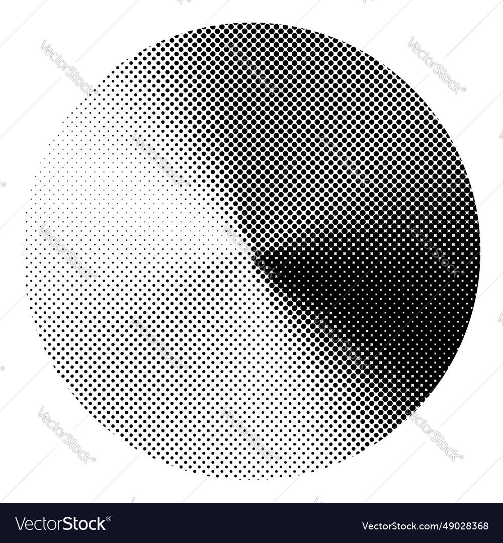 Circle with conical halftone gradient effect vector image Circle with conical halftone gradient effect