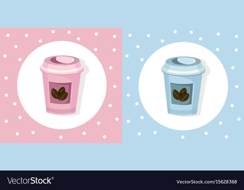 Coffee paper cups set icon template pink quartz