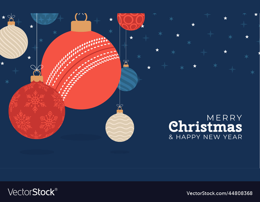 Cricket Christmas Greeting Card Merry Christmas Vector Image