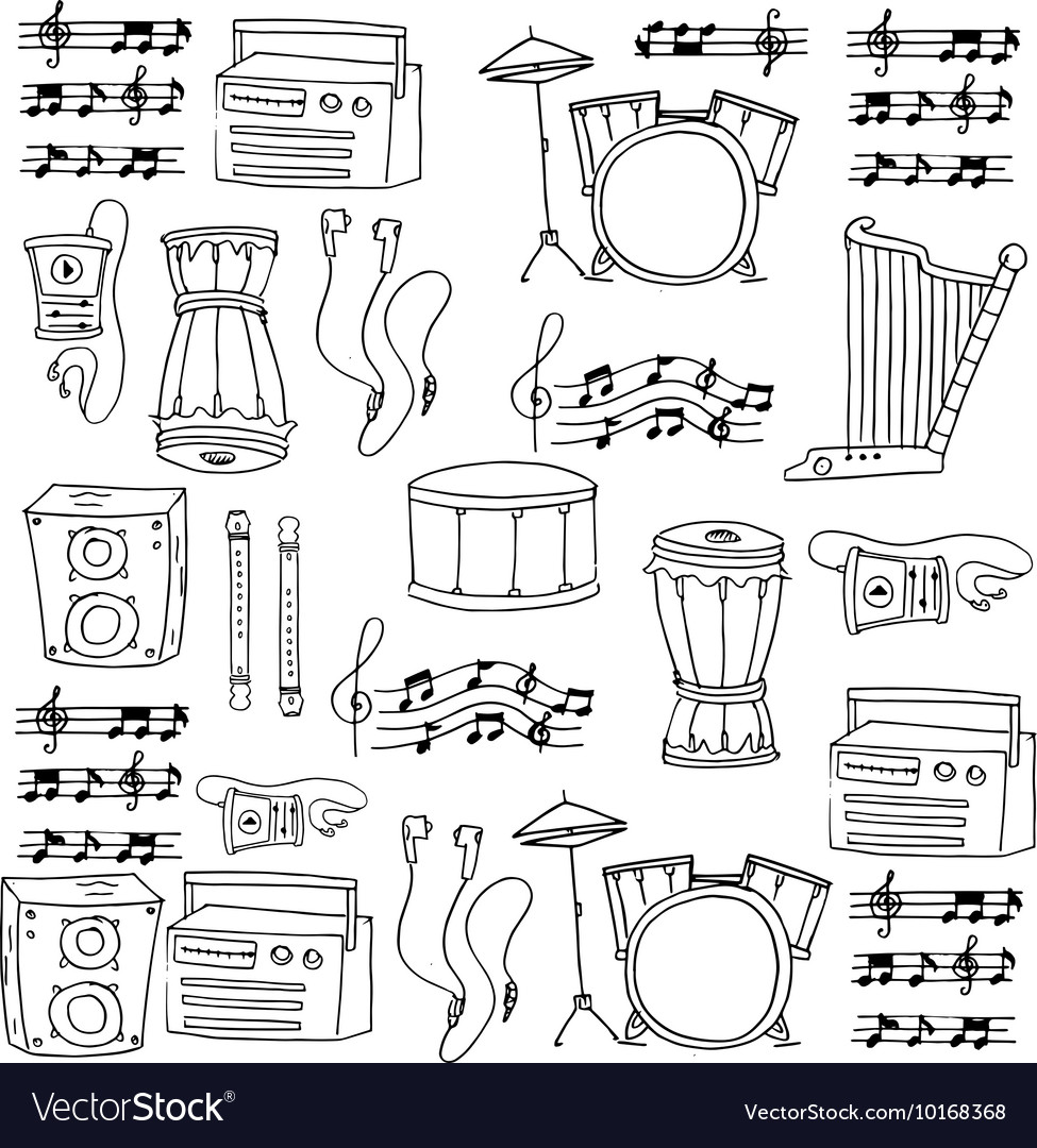 Doodle of object music theme