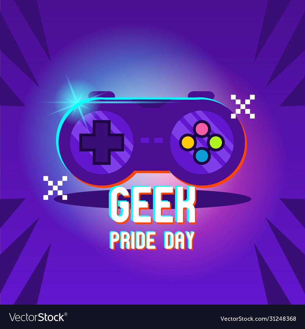 Geek pride day with modern joystick design