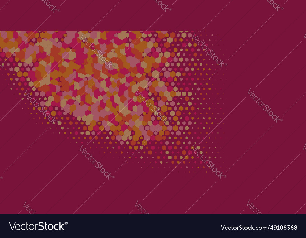 Geometric multi size hexagon with color