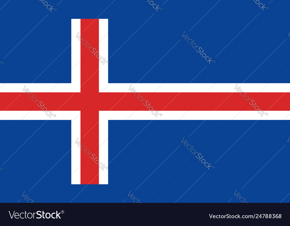 Island-Flagge-Symbol im flachen Stil nationales Zeichen vector image Island-Flagge-Symbol im flachen Stil nationales Zeichen