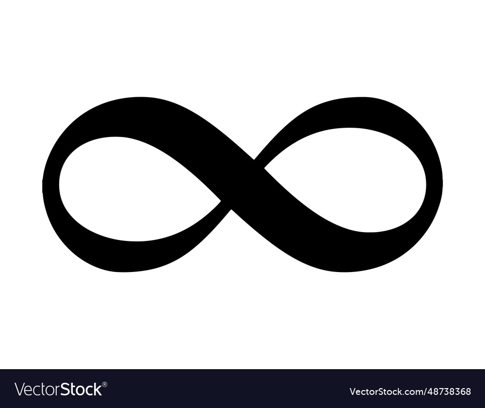 Infinity symbol silhouette art Royalty Free Vector Image