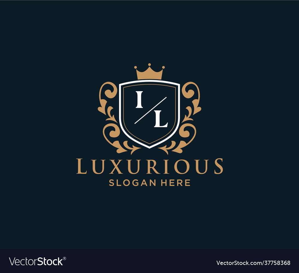 Initial il letter royal luxury logo template Vector Image