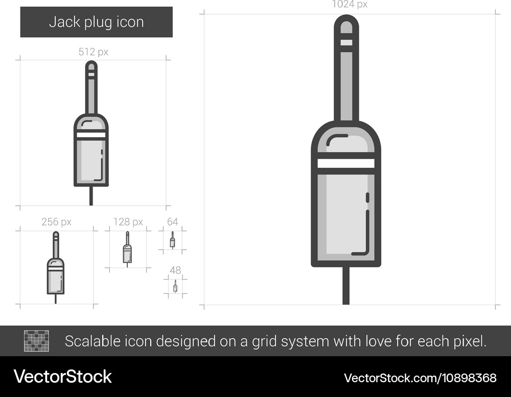 Jack plug line icon Royalty Free Vector Image - VectorStock
