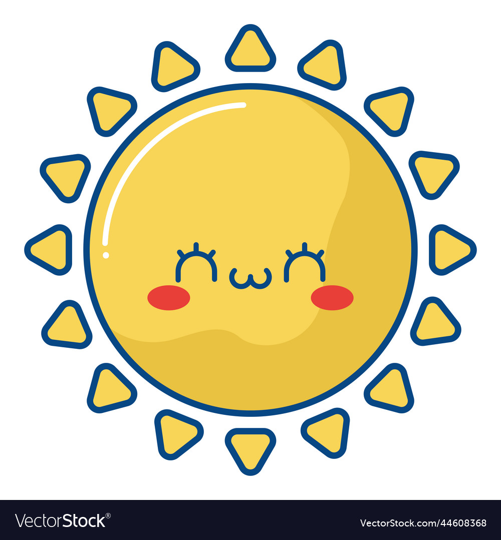 Kawaii Sun Design Royalty Free Vector Image - Vectorstock