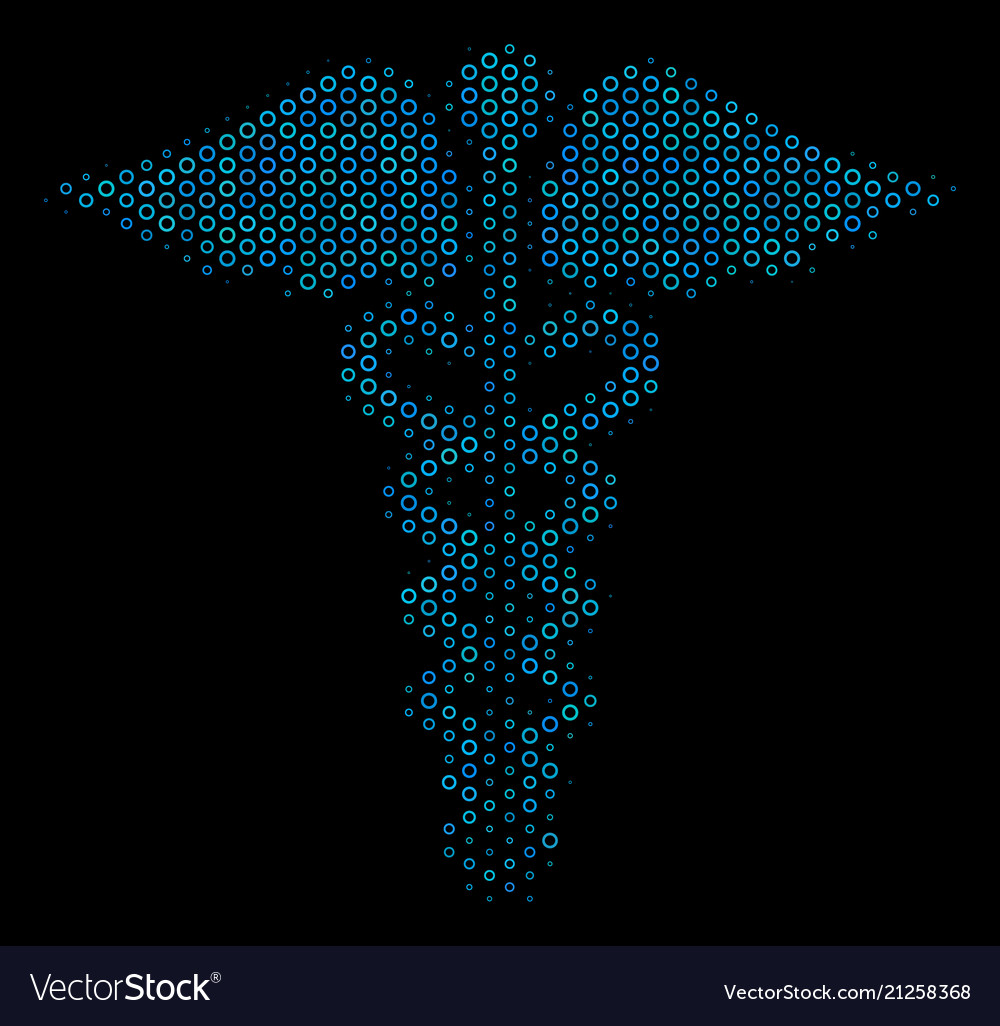 Medizinische Caduceus Emblem Collage Symbol von Halftone