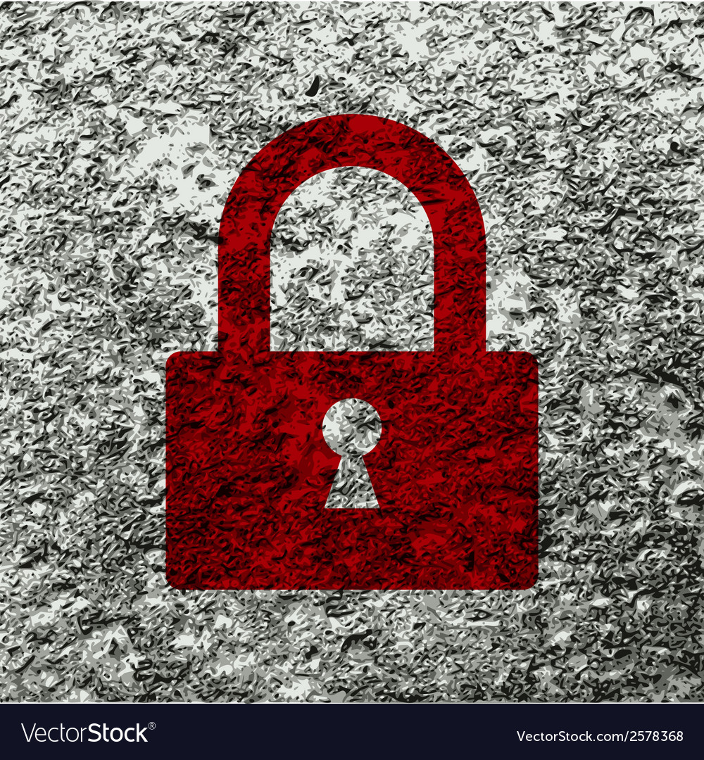 Padlock flat modern web button and space for your