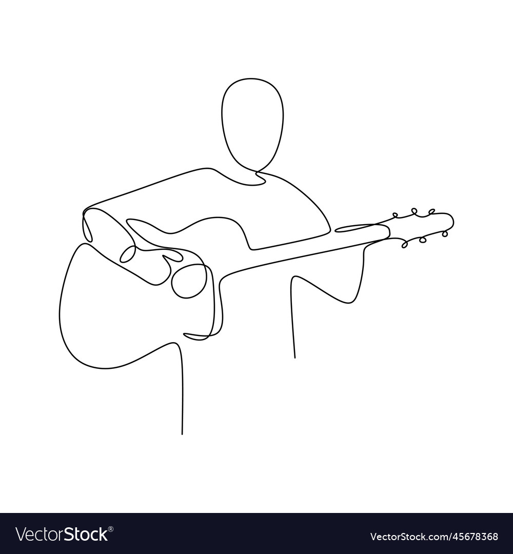 Person sing a song with acoustic classical guitar Vector Image