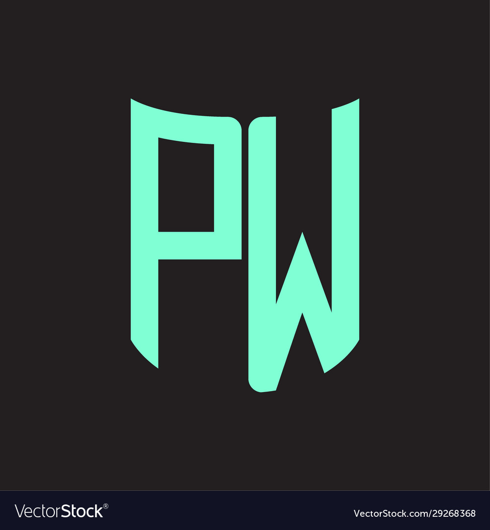 Pw logo monogram with ribbon style design template Vector Image Pw logo monogram with ribbon style design template