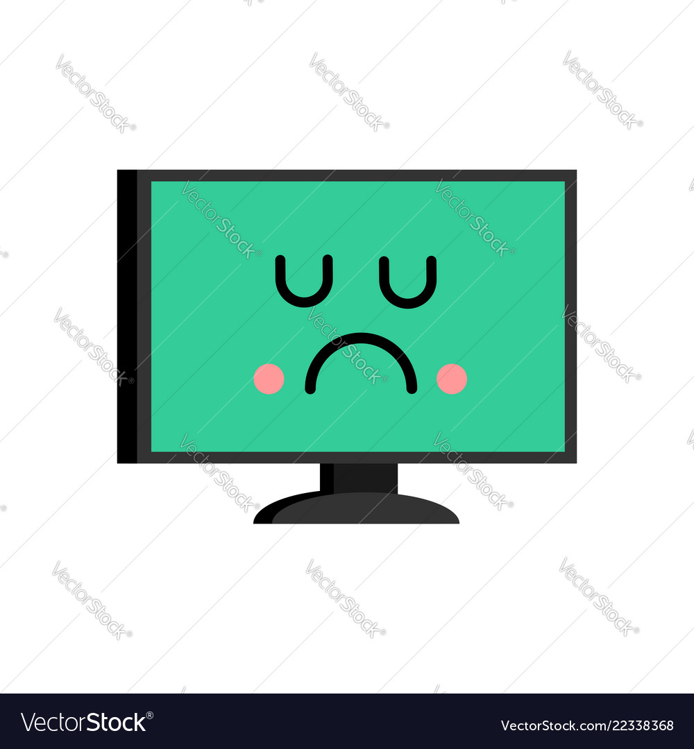 Sad Computer Emoji Sorrowful Pc Emotion Royalty Free Vector