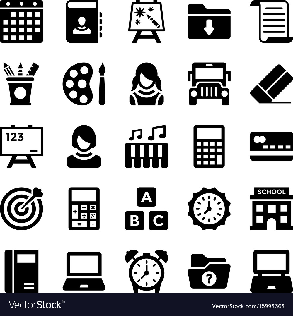 School and education icons 2 Royalty Free Vector Image