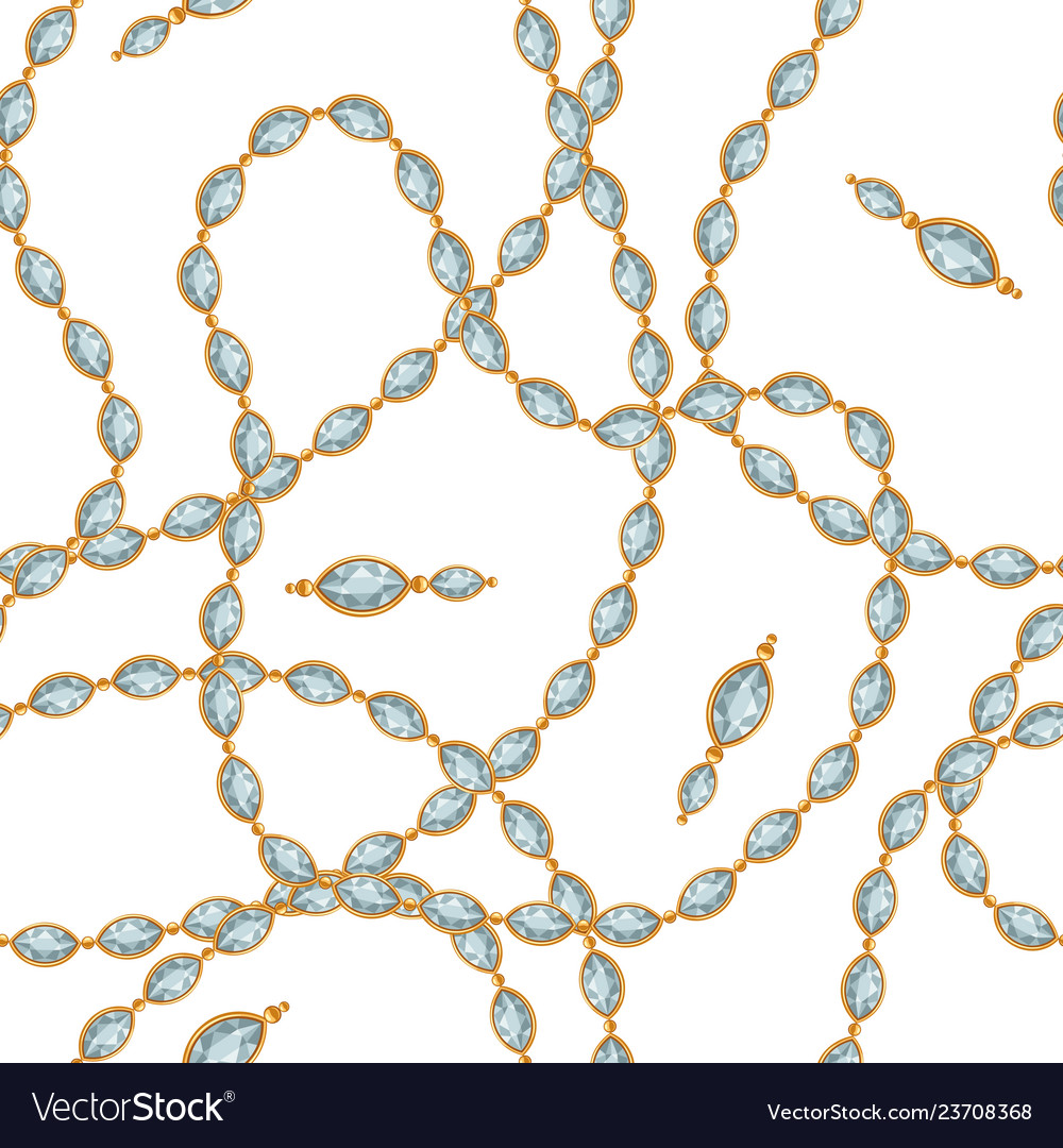 Seamless pattern with golden chains vector image Seamless pattern with golden chains