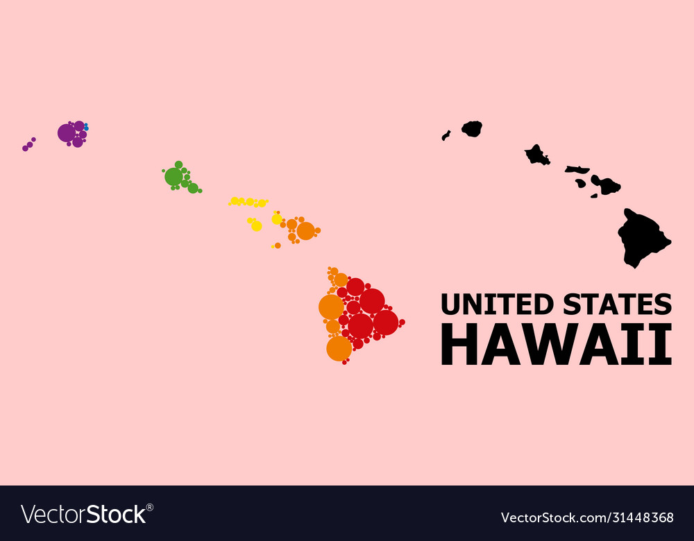 Spectrum pattern map hawaii state for lgbt vector image Spectrum pattern map hawaii state for lgbt