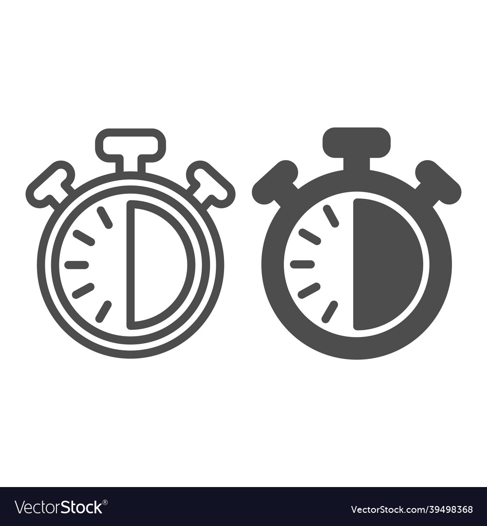 Stopwatch with buttons 30 seconds timer vector image Stopwatch with buttons 30 seconds timer