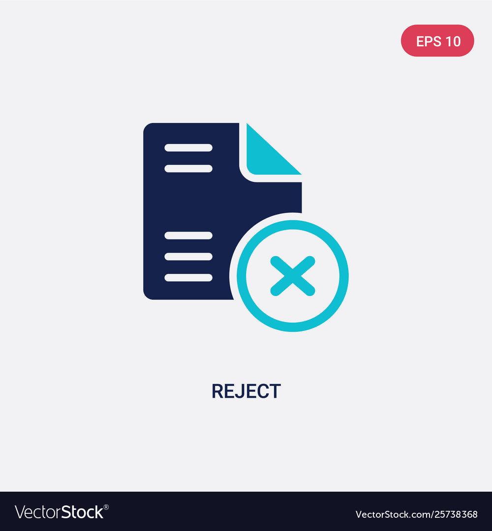 Two color reject icon from files and folders