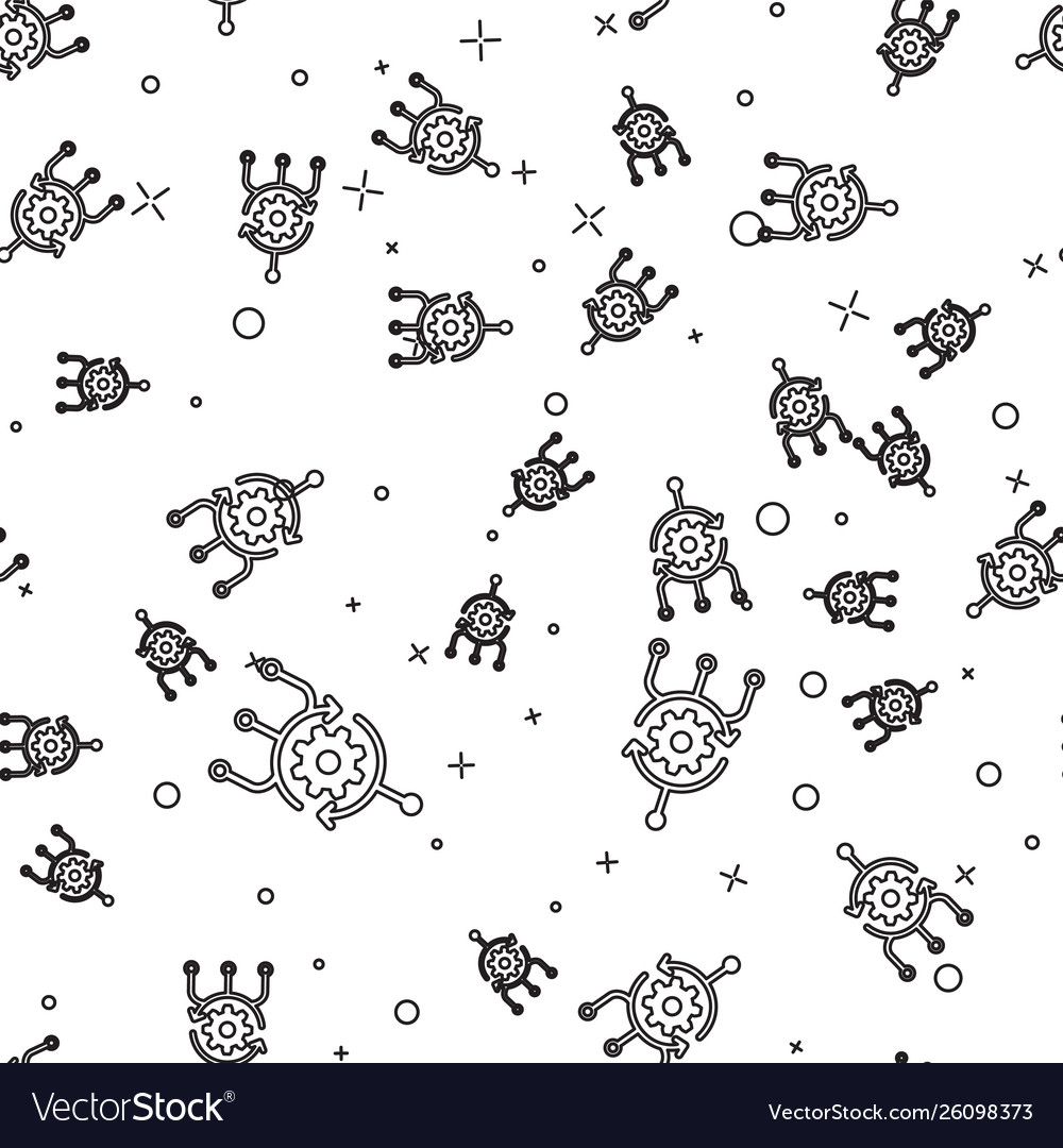 Black algorithm icon isolated seamless pattern vector image Black algorithm icon isolated seamless pattern