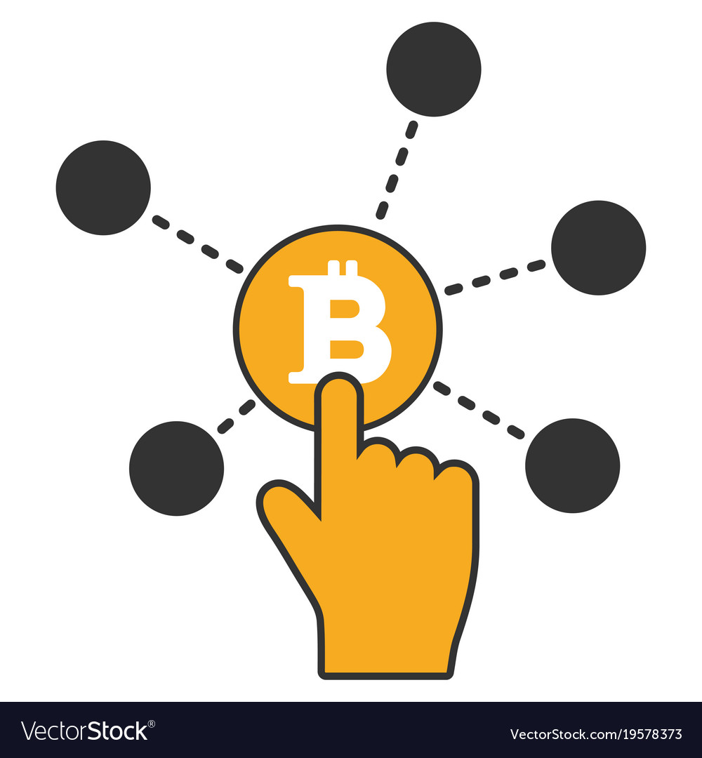 Click bitcoin node flat icon