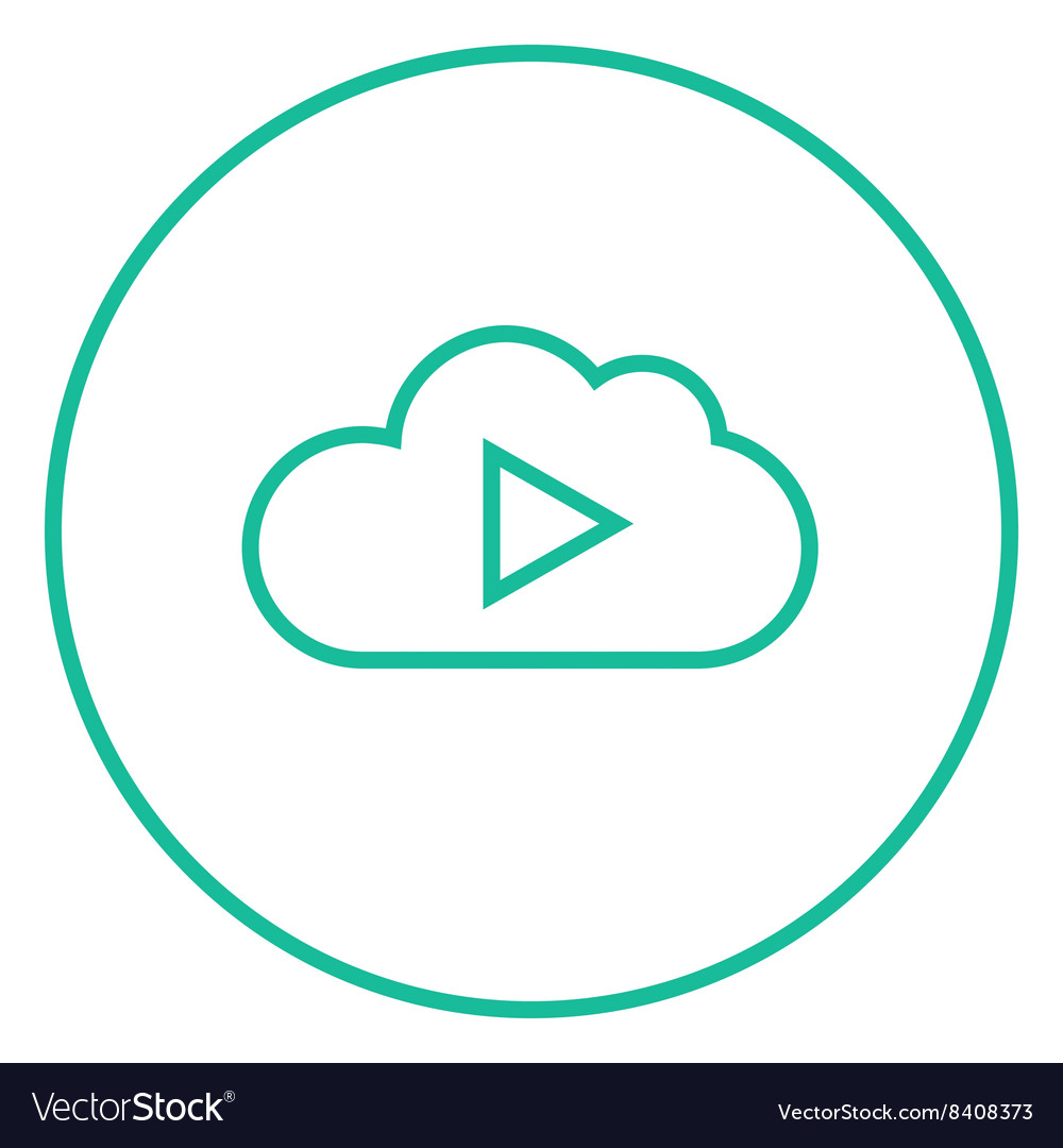 Cloud with play button line icon