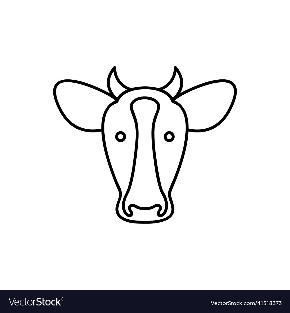 Cow icon or logo in modern line style high Vector Image