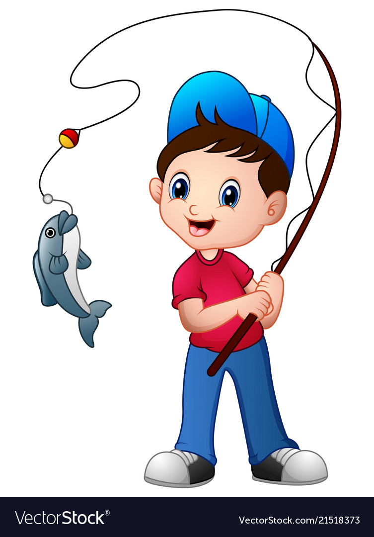 Kid Fishing Cartoon Photos, Images and Pictures