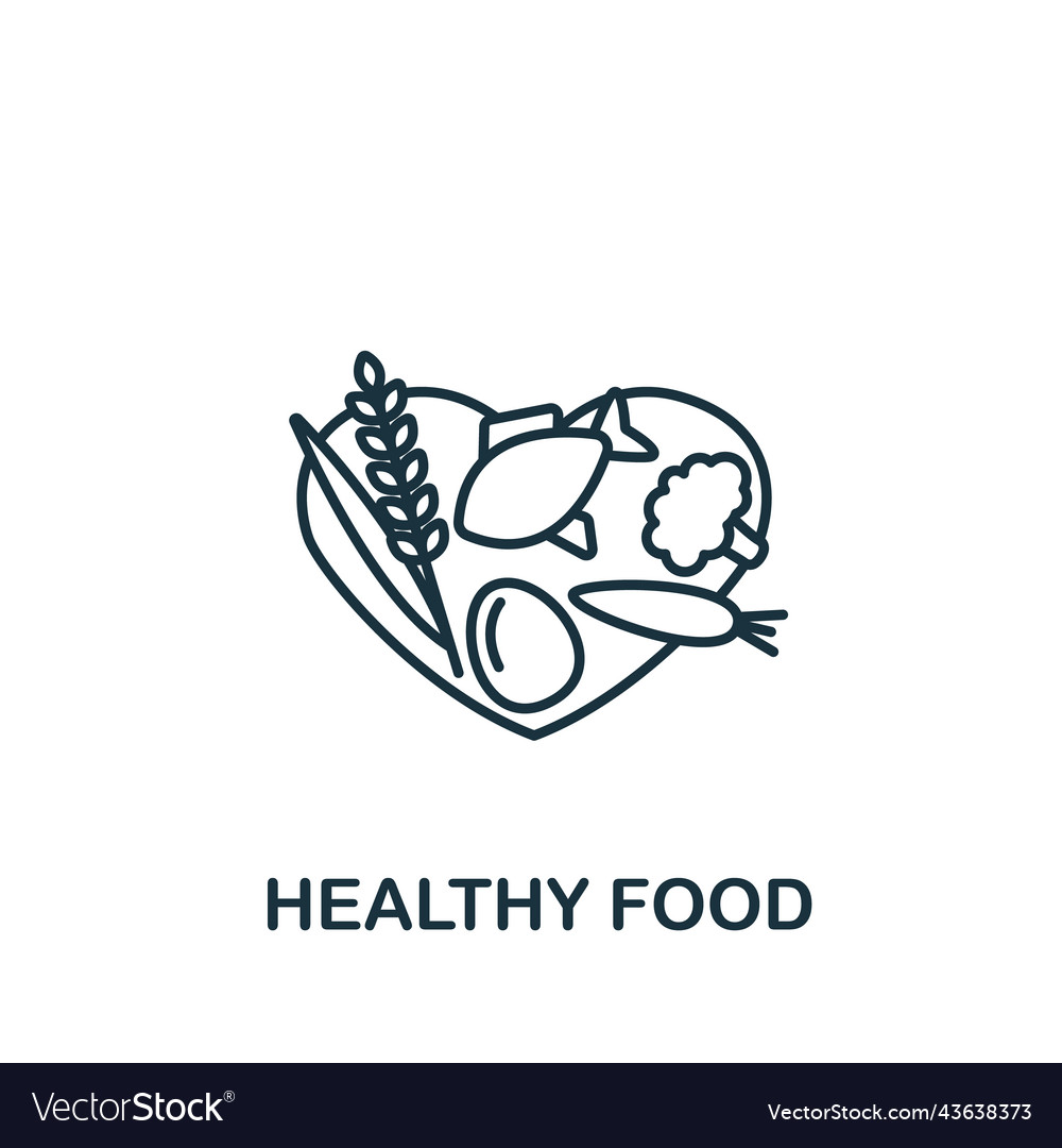 Healthy food icon line simple icon for templates Vector Image