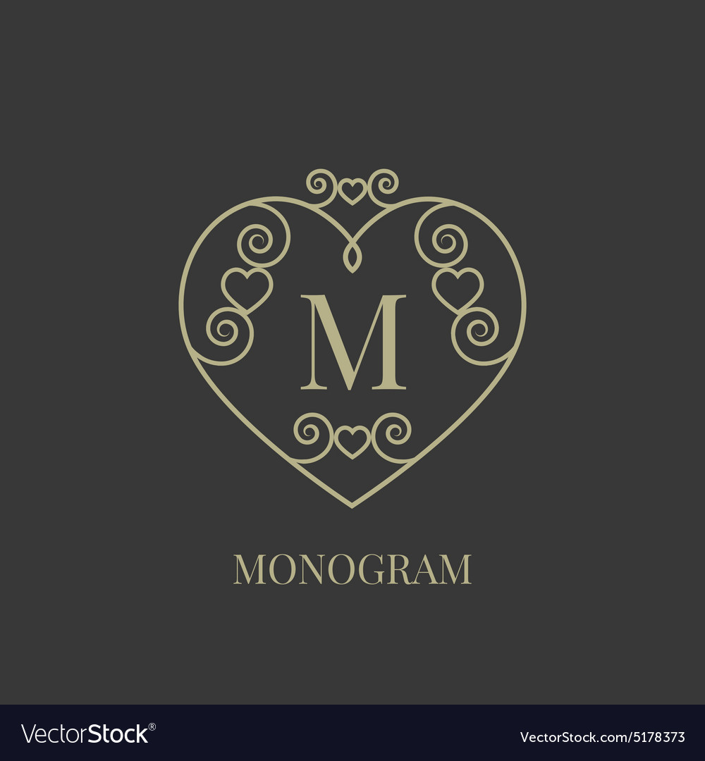 Heart monogram Royalty Free Vector Image - VectorStock