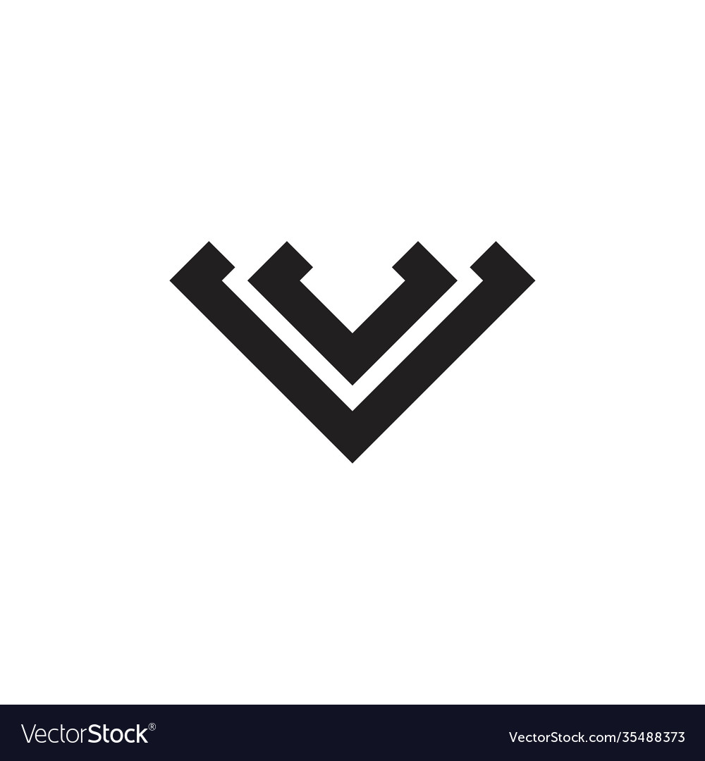 Letter v stripes geometric line logo Royalty Free Vector