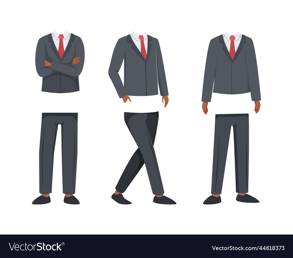 Male character constructor human body in suit