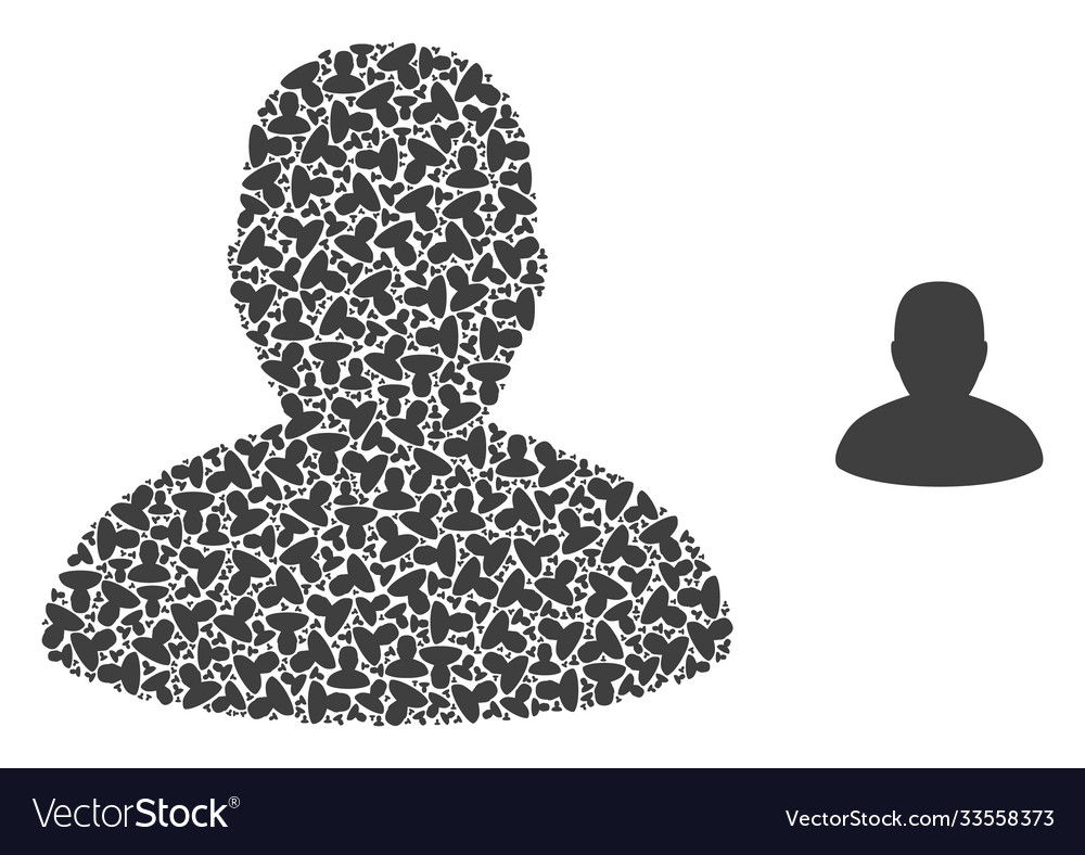 Man recursive composition self icons vector image Man recursive composition self icons