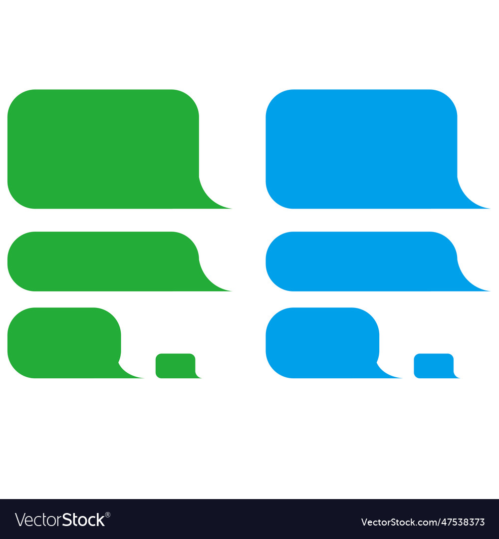 Message bubbles green and blue color