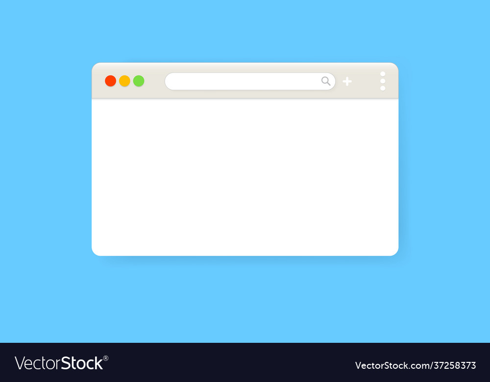 Modern web browser window design isolated on blue vector image Modern web browser window design isolated on blue