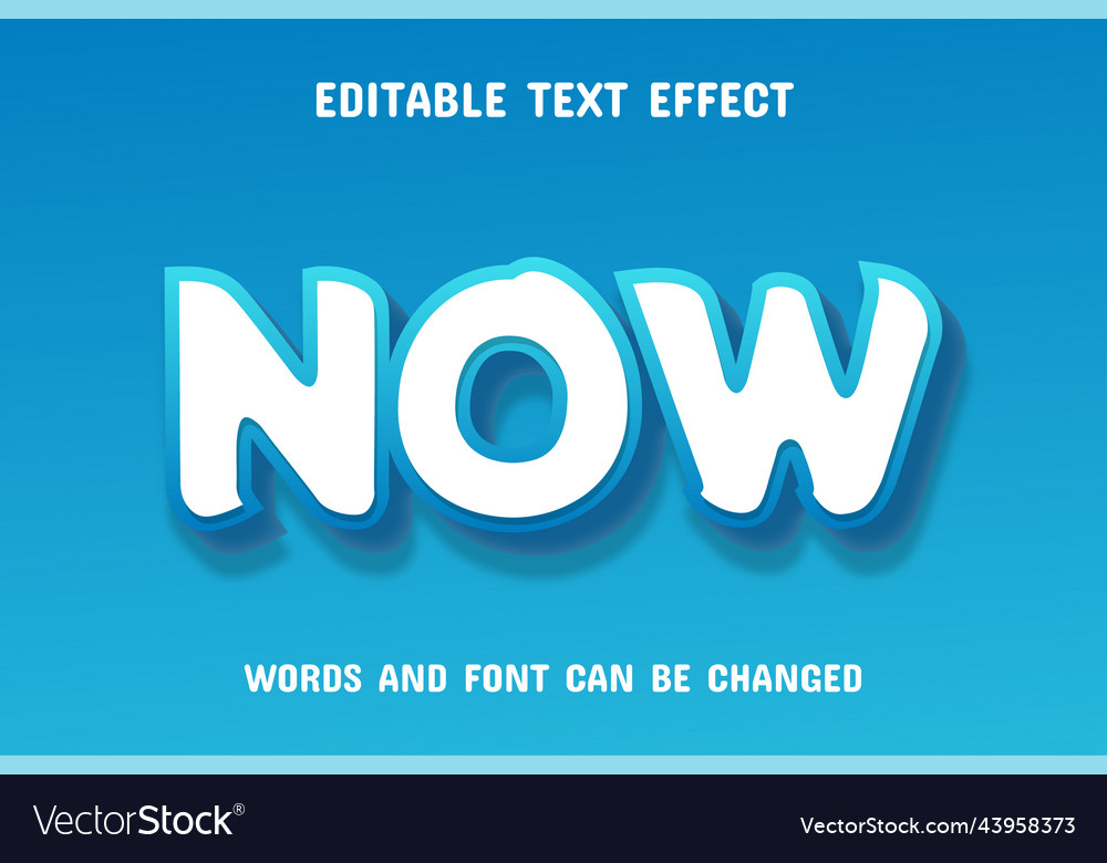 Now text - editable gradient effect vector image Now text - editable gradient effect