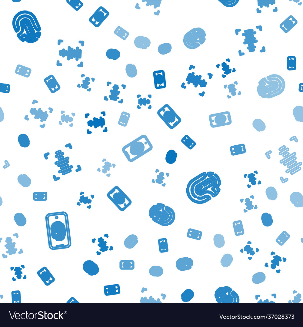 Set line mobile with fingerprint scan vector image Set line mobile with fingerprint scan
