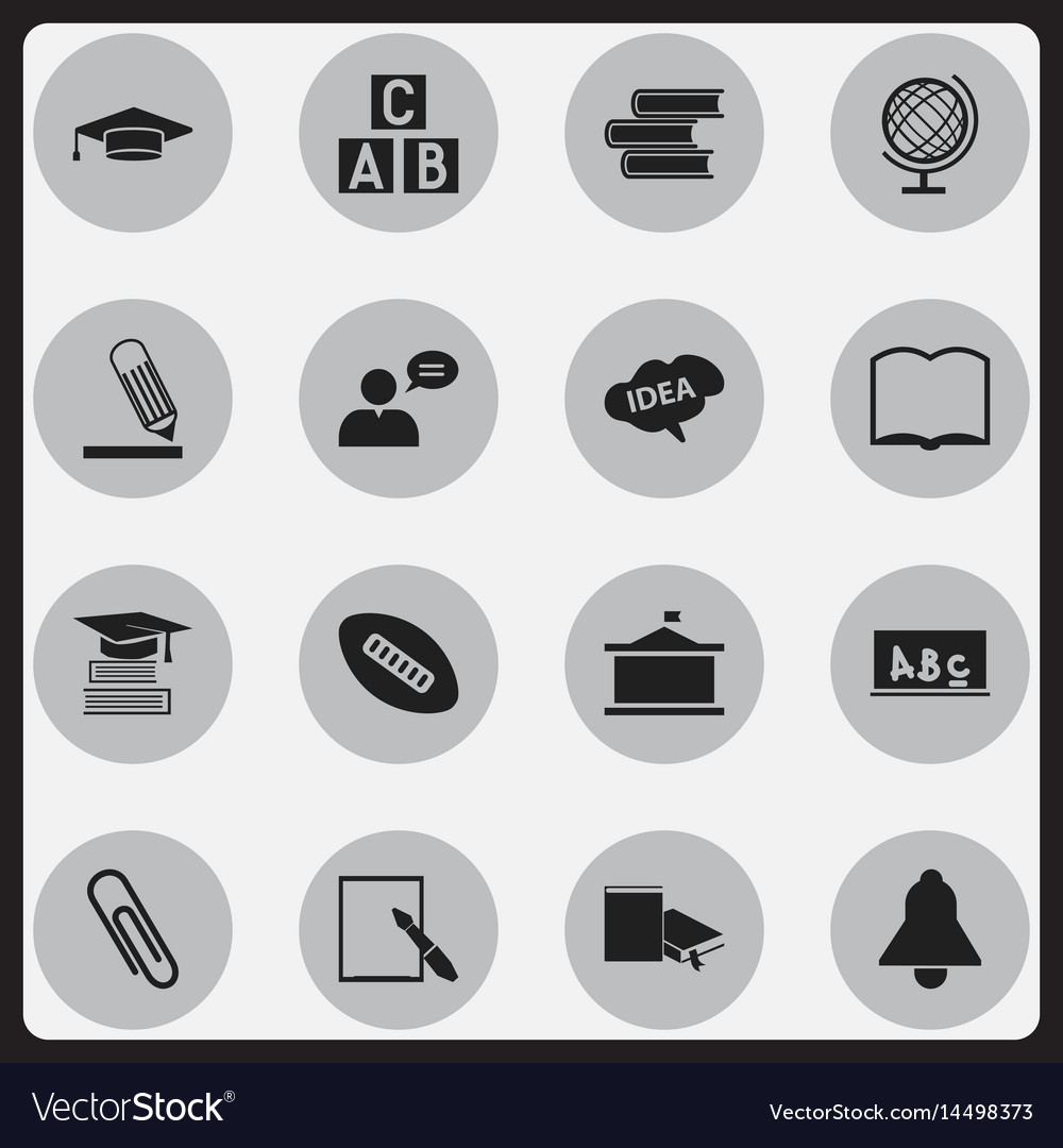 Set of 16 editable university icons includes