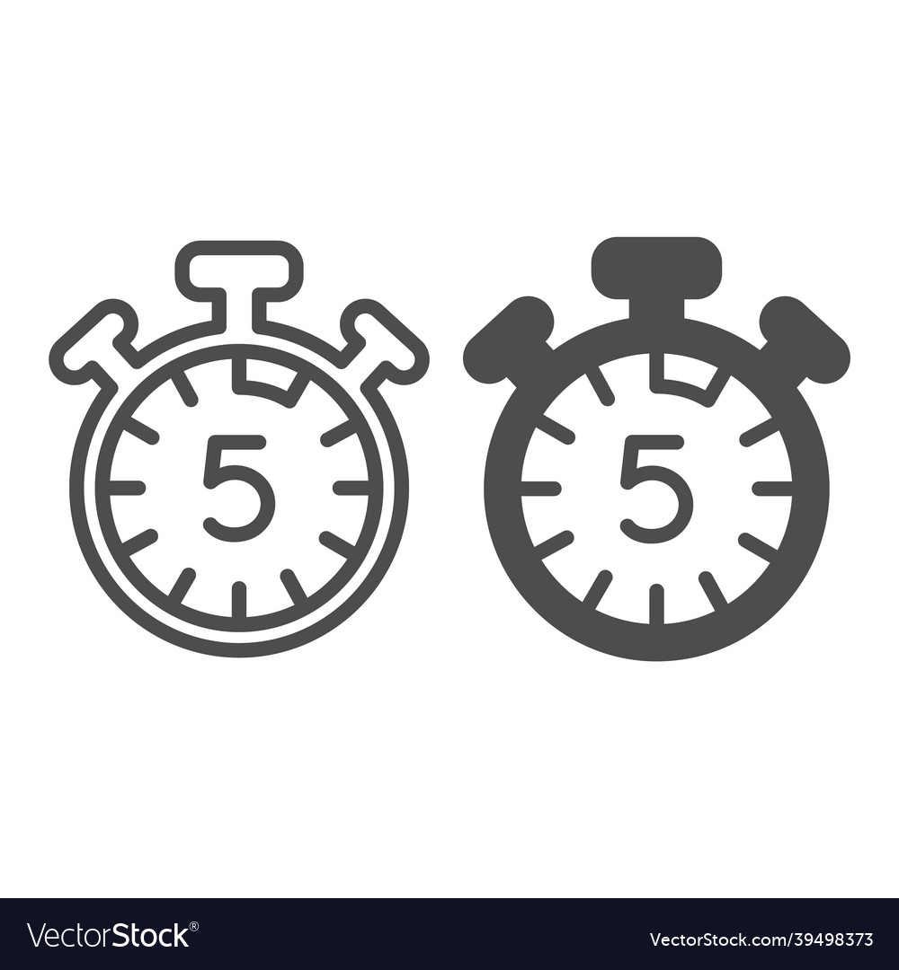 Stopwatch with buttons 5 seconds timer vector image Stopwatch with buttons 5 seconds timer