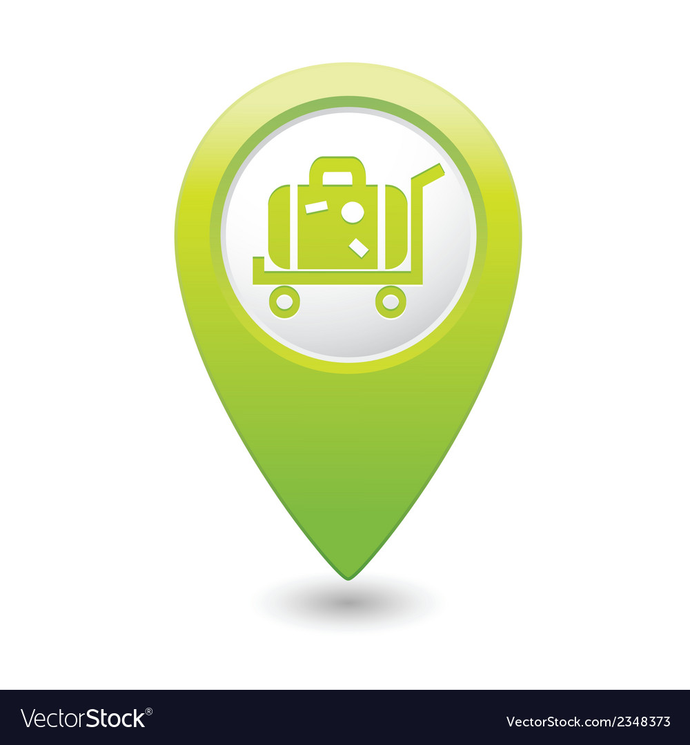 Wheelbarrow with Suitcase Map Pointer