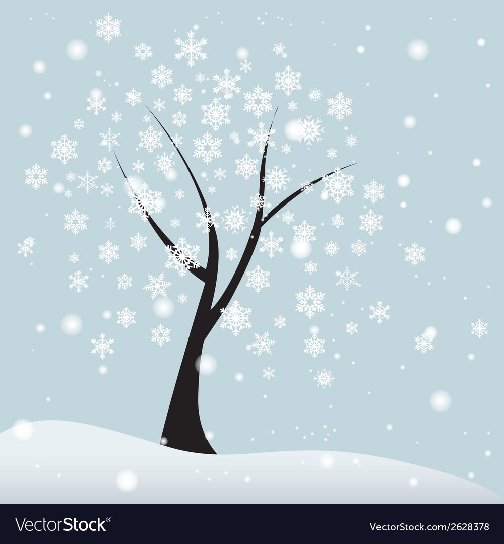 Abstract winter tree on a special background