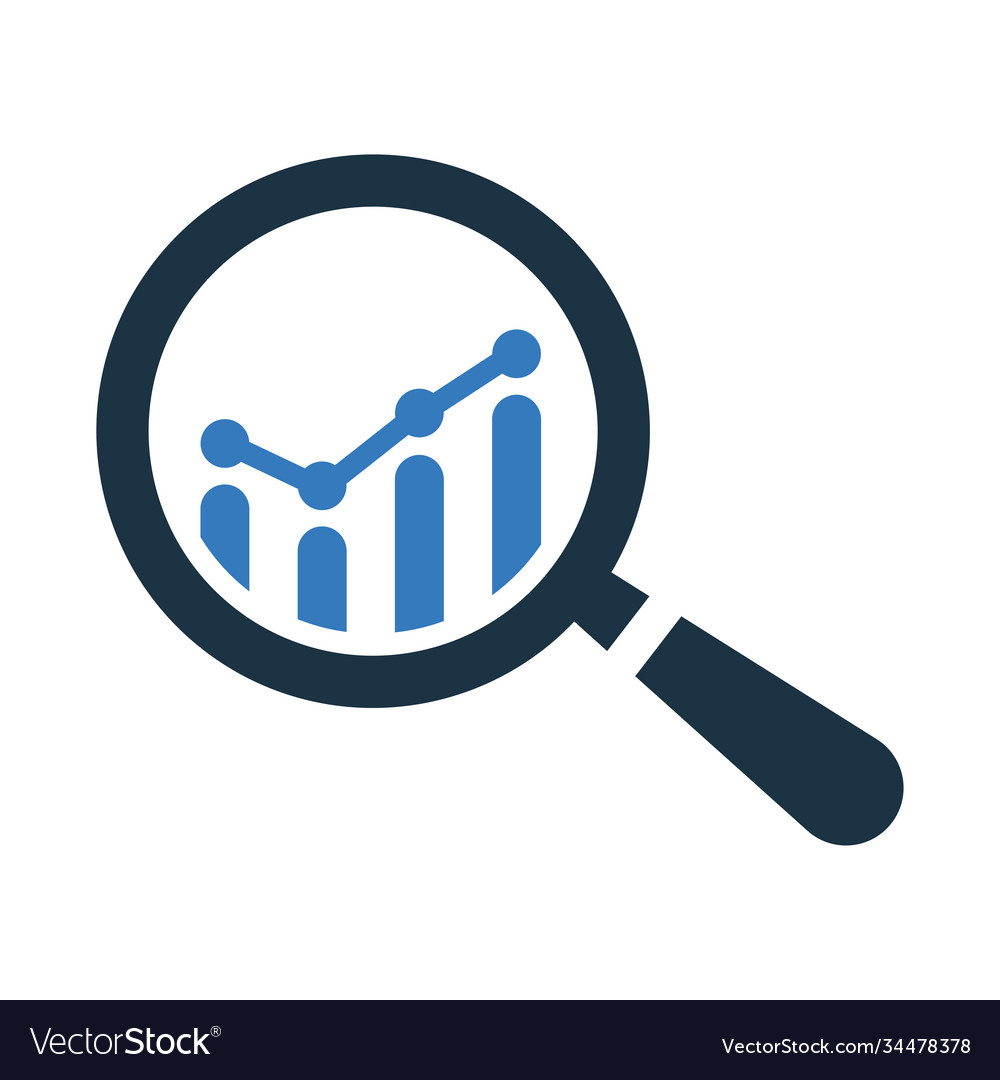 Analytics magnifying searching icon graphics