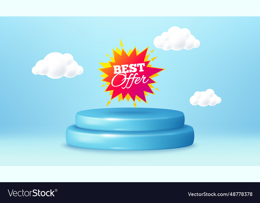 Best offer sticker discount banner shape winner Vector Image