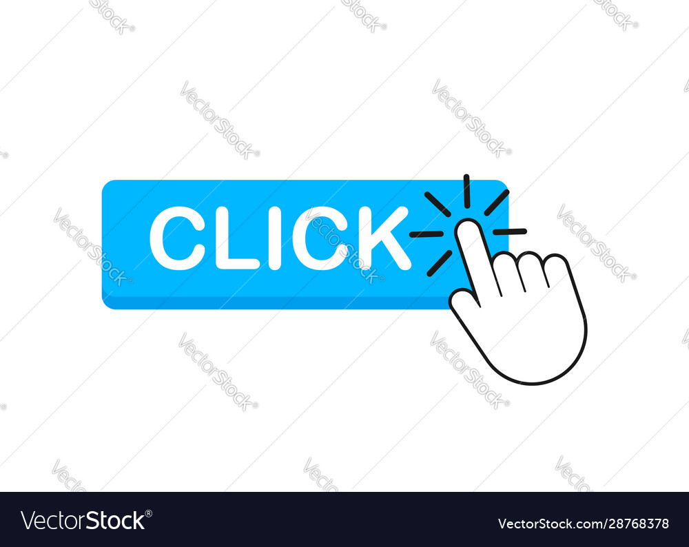 Klicken Sie auf Knopf mit Zeiger auf Lager vector image Klicken Sie auf Knopf mit Zeiger auf Lager