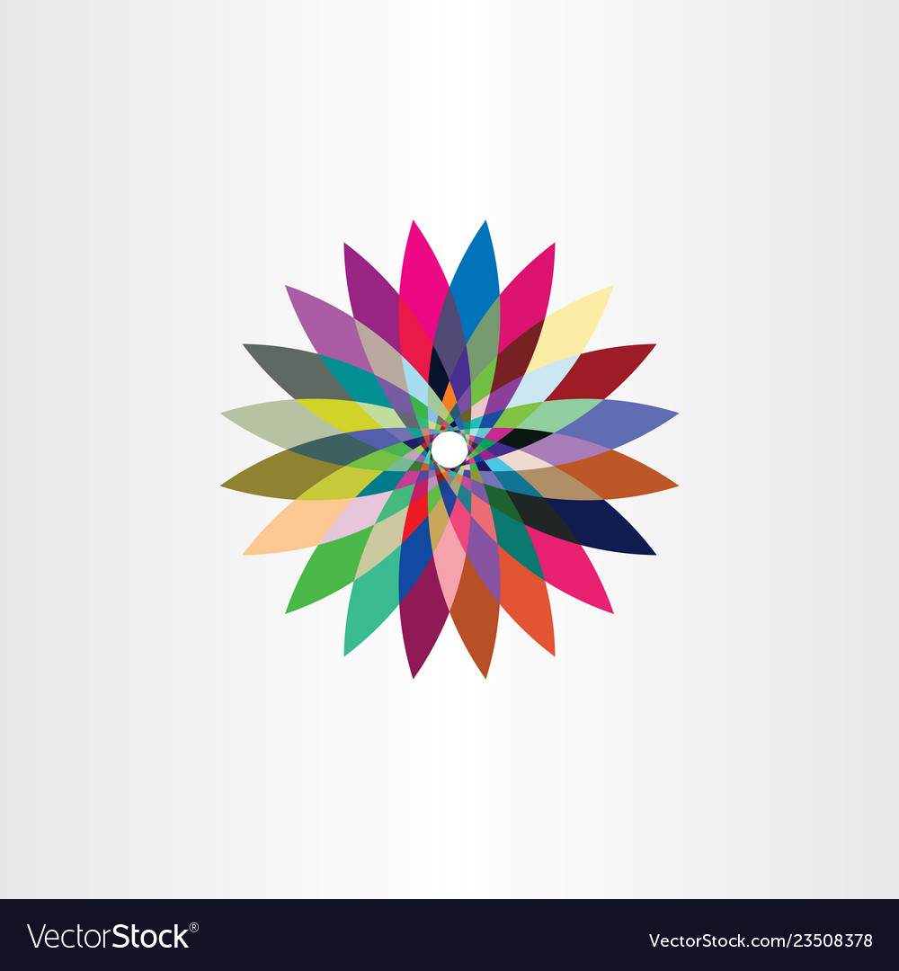 Colorful leaves icon flower logo symbol sign