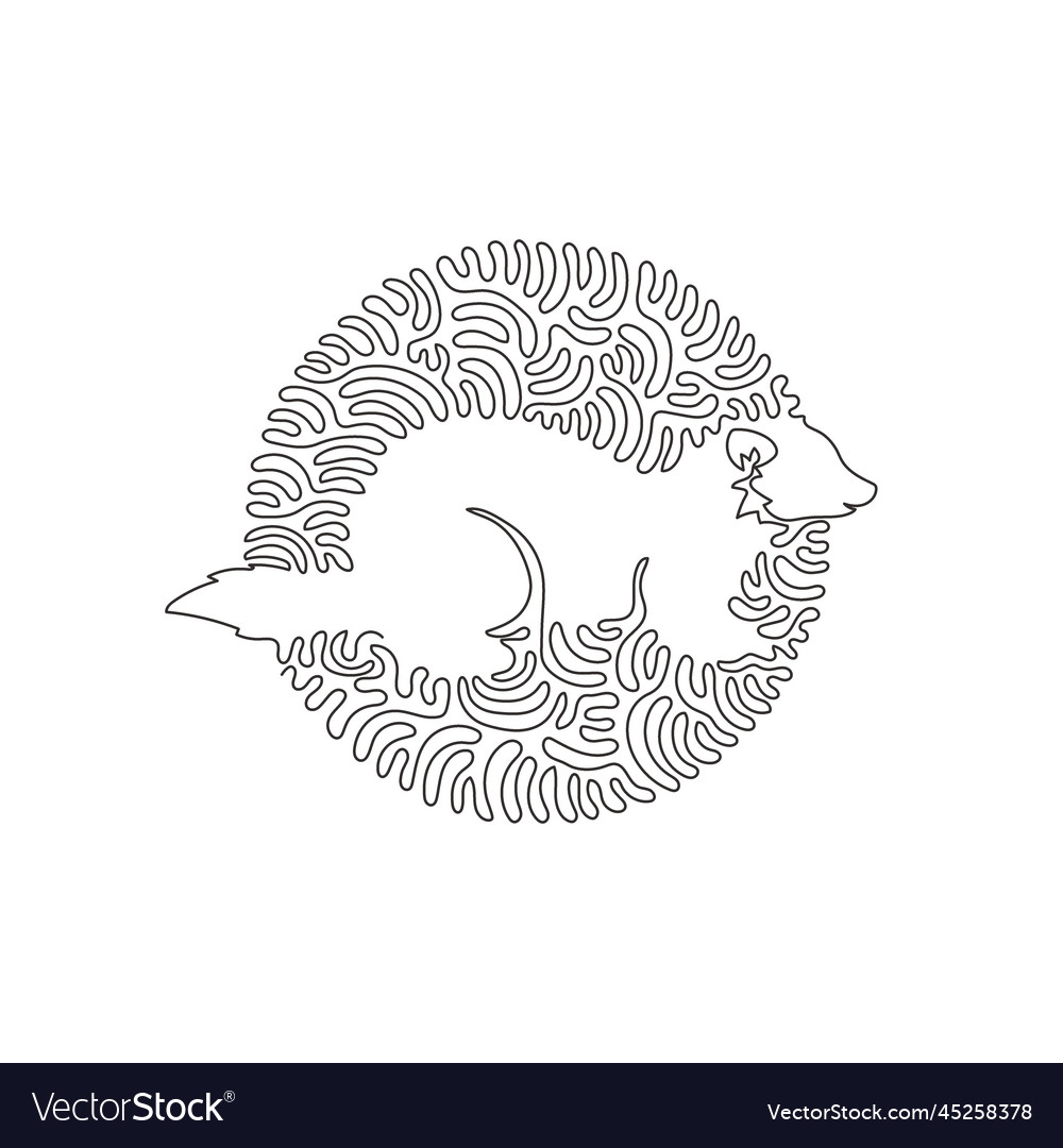 Continuous one curve line drawing of smart ferret