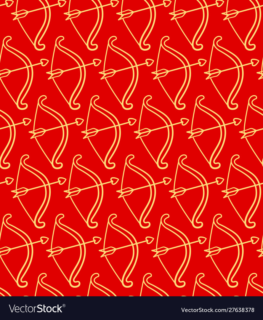 Cupids bow and arrow yellow line pattern