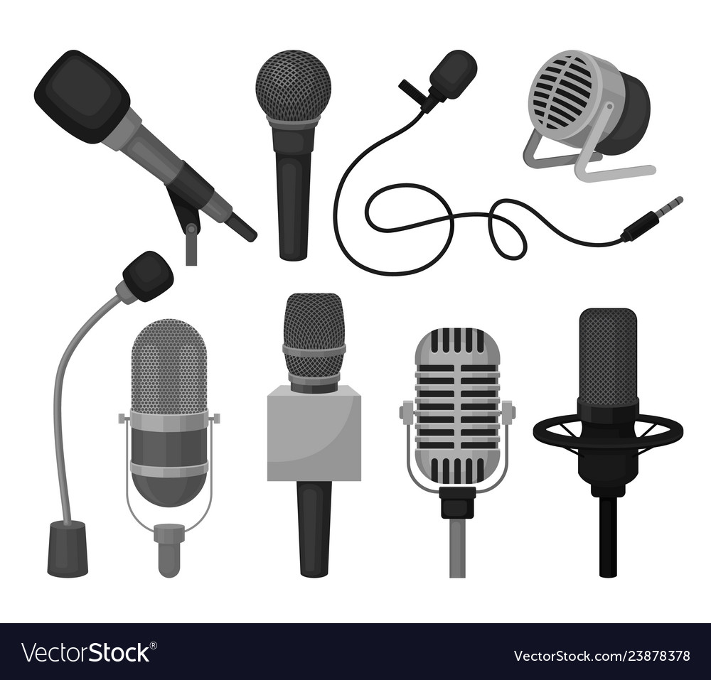 Flat set of different microphones