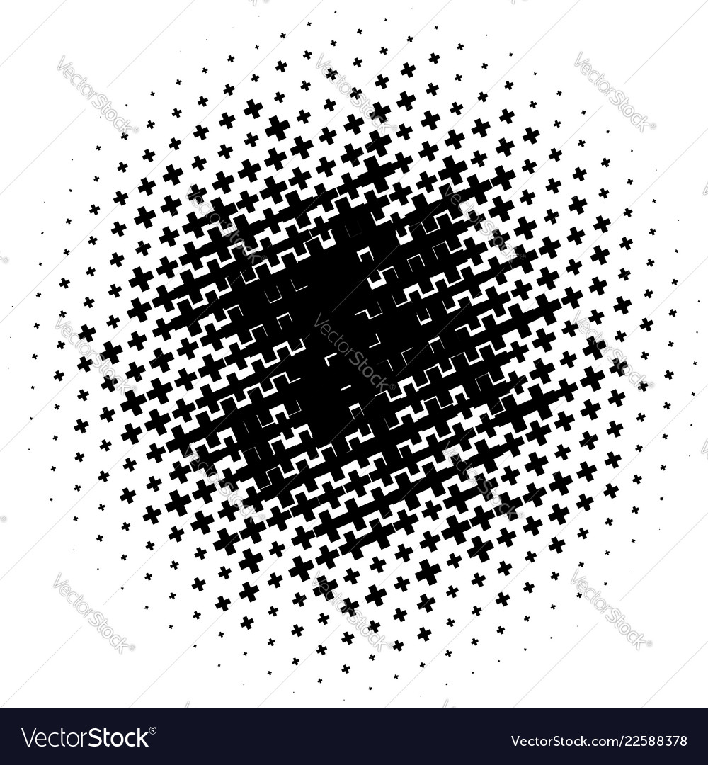 Halftone pattern made of crosses monochrome