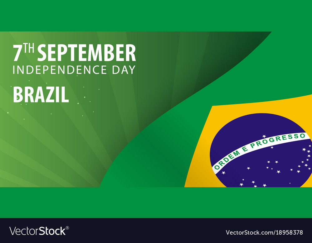 Independence Day Of Brazil Flag And Patriotic Vector Image