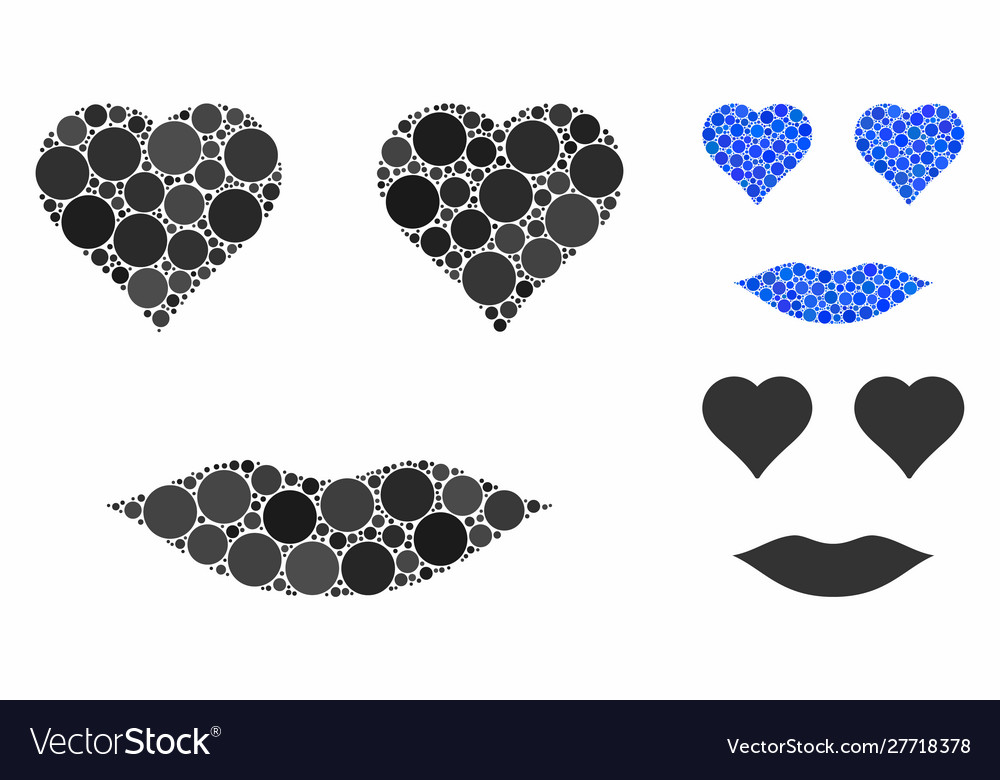 Lady love smiley mosaic icon spheric items