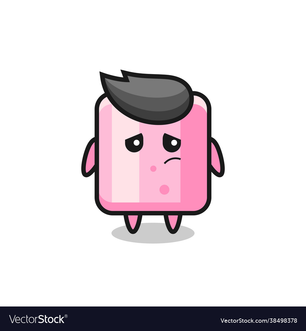 Lazy gesture marshmallow cartoon character vector image Lazy gesture marshmallow cartoon character